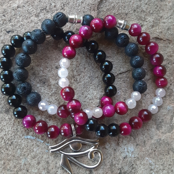 Pink Tiger's Eye Combo Healing Set - Picture 1 of 1